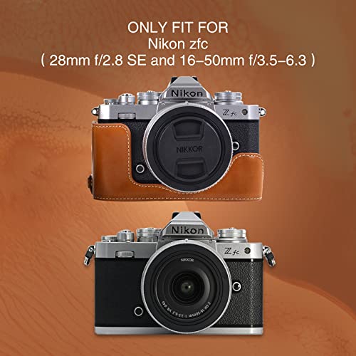 Rieibi Z Fc Zfc Camera Case, Pu Leather Case With Strap For Nikon Z Fc Zfc 28Mm F/2.8 Se, 16-50Mm F/3.5-6.3 Lens #TOP1