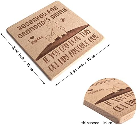 Grandad Gifts Coaster, Father's Day Grandad Gifts from Grandchildren, Funny and Unusual Gifts for Grandad Birthday Christmas, Reserved Gift for Men Great Grandad Grandfather Presents (Grandad)