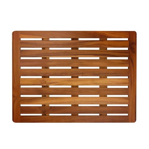 Peakjune Alfombra de baño de Madera,tarima Ducha Madera,Alfombra baño Madera,Alfombrilla Ducha Antideslizante Madera,Resistente Al Agua Y Al Moho,Interior,Exterior,Jardin,SPA