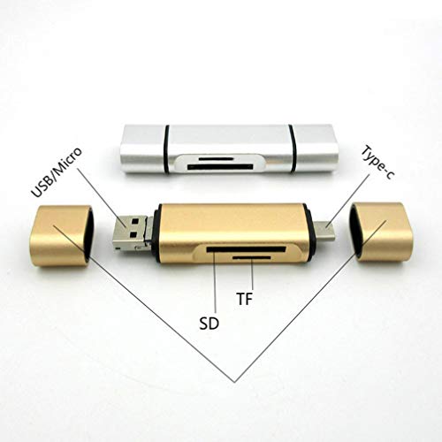Leitor de cartão USB C da UKCOCO com cartão de memória SD TF de duas vias adaptador de leitor OTG un