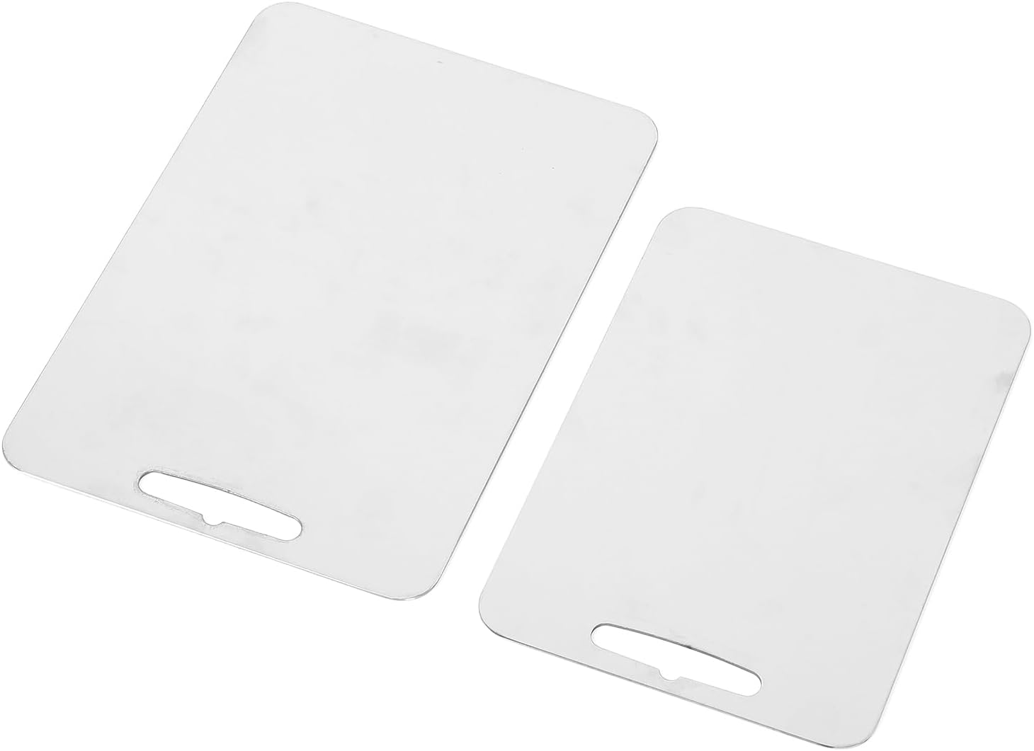 Professional Stainless Steel Cutting Boards Set of 2 Durable Metal Chopping Boards for Kitchen Restaurant Food Prep Heavy Duty Proof Dishwasher Safe 13.38x9.05 & 11.81x7.87