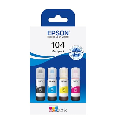 Epson Ecotank 104 Original Tinte In Flaschen, Multipack Mit Vier Farben-image