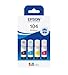 Epson EcoTank 104 Original Tintenflaschen | 4x Farb-Multipack - Schwarz, Cyan, Magenta, Gelb | Markenqualität Für Optimale Ergebnisse