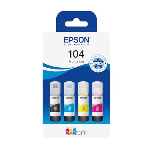 Epson C13T00P640 Tinte (4) Cyan, Magenta, Gelb, Schwarz 65 ml Flasche, EcoTank 104