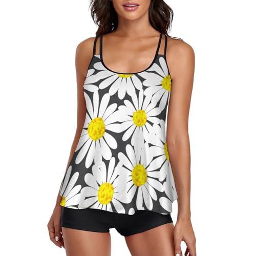 Tankini maillot de bain 2 pièces avec short de garçon et robe de plage Marguerite pour femme