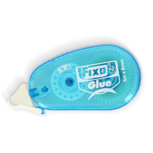 FIXO Kleber auf doppelseitigem Klebeband, Maße: 5 x 8 mm, ermöglicht die Anzeige der Anwendung, ideal für Schulhandwerk und Erwachsene, perfekt für säure- und ligninfreie Fotografien