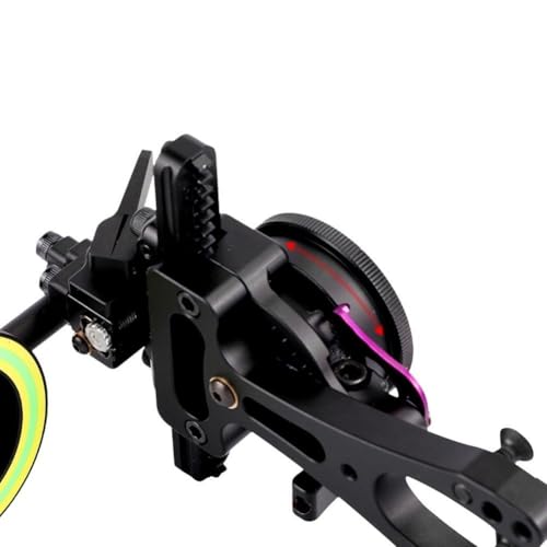Eawfgtuw Para mira de arco de una sola aguja para arcos compuestos, ajustable hacia arriba, abajo, izquierda, derecha con tornillo R de afinación, compatible con mira de caza de aleación de aluminio
