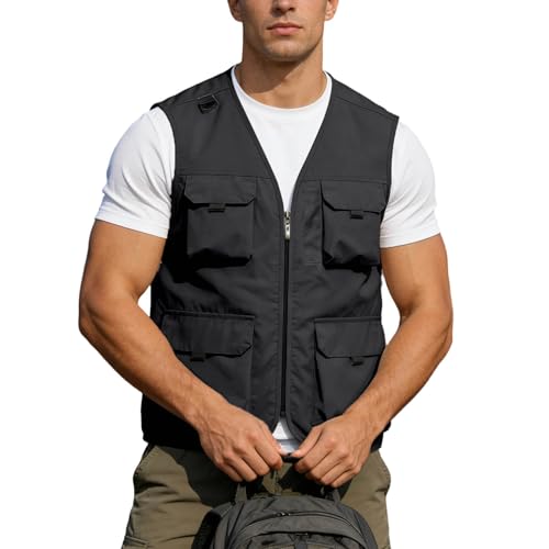 Chaleco multibolsillos impermeable transpirable de secado rápido para hombre 7