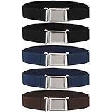 Olgaa 5 Pieces Kids Magnetic Belt Adjustable Fashion Belt with Magnetic Buckle for Boys and Gilrs (Black/Cyan/Brown)