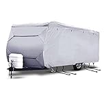 Weisshorn Caravan Cover, 16-18ft Caravans Campervan Accessories Pop Top Trailer Covers Carry Bag Camping Hiking Travel Garden Accessory, 4 Layer Heavy Duty UV Grey