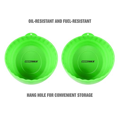 Oemtools 25115 Green Magnetic Nut Cups, 2 Pack, Each Curved Magnetic Parts Tray Holds Up To 5 Pounds, Attaches To Metal Surfaces, Multi-Use Nuts And Bolts Organizer Set Made From Durable Abs Plastic #TOP1
