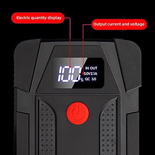 Car Jump Starter 12V 20000mAh Portable Power Bank Utral-thin Multi-Function Emergency Charger Car Battery Booster Portable Charger (Black)