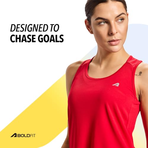 Image of Boldfit Polyster Gym Tank Tops for Women Sleeveless Workout Vest for Women & Girls | Lightweight Activewear for Running, Sports & Gym, Polyester, Regular Fit