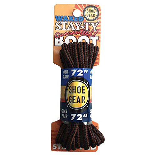 SHOE GEAR Waxed Boot Laces, Brown/Brown, 72-Inch