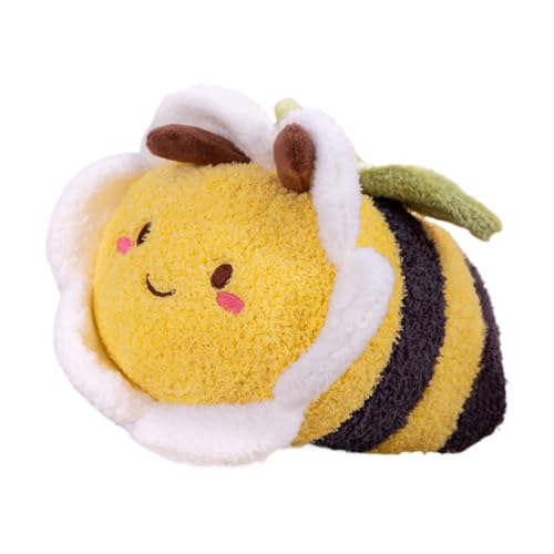 Peluche de abeja rellena – Suave animal para abrazar, construcción de algodón poliéster, muñeca con cojín decorativo, diseño de personaje juguetón | para la escuela de infancia, la escuela, la oficina