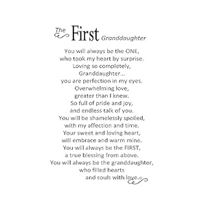 The Grandparent Gift Frame Wall Decor First Granddaughter