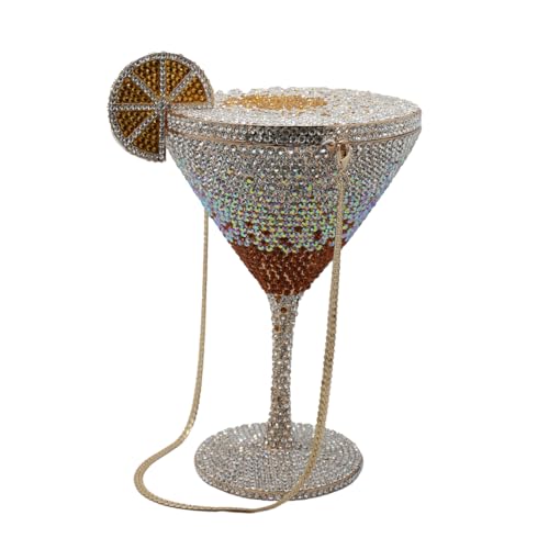 Image of Women Goblet Rhinestone Evening Bag Cocktail Cup Diamond Clutch Funny Crystal Prom Handbag Wedding Purse for Party