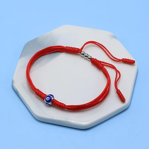 Evil Eyes Bracelet, Adjustable Red String Talisman Amulet, Lucky and Protection, Handmade Braided Kabbalah String Of Fate, Surfer Rope Cord Thread for Men, Women, Friendship (Evil Eyes)3