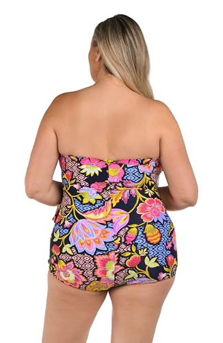 Maxine of Hollywood Women's Bandeau Sarong One Piece Swimsuit4