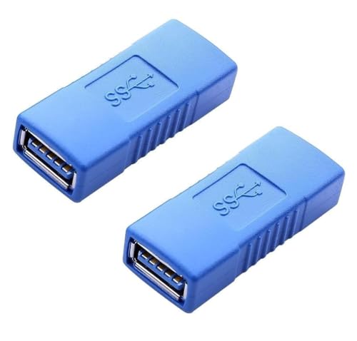 2-Pack USB 3.0 Coupler USB Female To Female Adapter Gender Changer 10Gbps USB Adapters Connectors Kit For Connecting Two USB Male devices Compatible For Laptop Phone U Disk Mouse Keyboard Camera