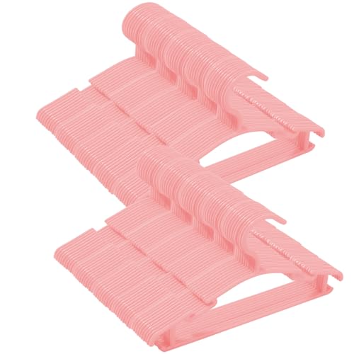Image of 100 Pack Pink Baby Nursery Closet Hangers,Non-Slip Laundry Infant Pant Hanger for Newborn Clothes Gift,Ultra-Thin Child Coat Hanger for Girl Boy Toddler Kids