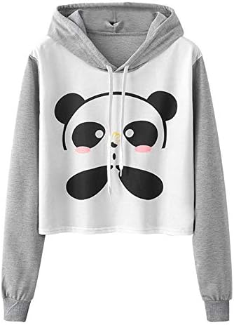 Misaky Women's Hoodie Cartoon Panda Printing Caps Long Sleeve Sweatshirt Girl Blouse Tops