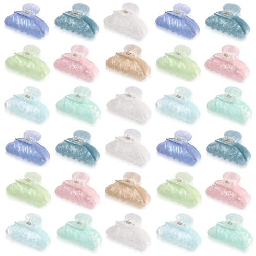 Yuxung 32 Pcs Large Acrylic Hair Claw Clips Bulk for Women Cute Non Slip Jaw Clips for Thick Thin Hair(Classic Color)