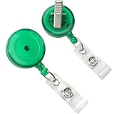 5 Pack Transluzent Retractable ID Badge Rollen mit Alligator RX100 5 Pack, durch Specialist ID grün