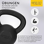 Kettlebell aus Gusseisen, Schwunghantel für Fitness, Kraft und Ausdauertraining, Kugelgewicht, Rundgewichte für Zuhause, Turnhalle, Gewichte Bodenschonende - Kugelhantel, Farbe: Schwarz – Bild 5