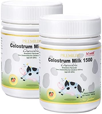 (Pack of 2) Hi Well Premium Grass-Fed Colostrum Milk 1500 120Tablets