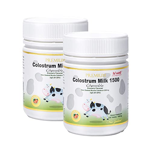 (Pack Of 2) Hi Well Premium Grass-Fed Colostrum Milk 1500 120Tablets #TOP1