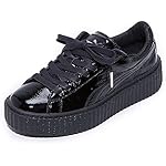PUMA Women’s Fenty x Cracked Creeper Sneakers, Black Black, 7.5 B(M) US