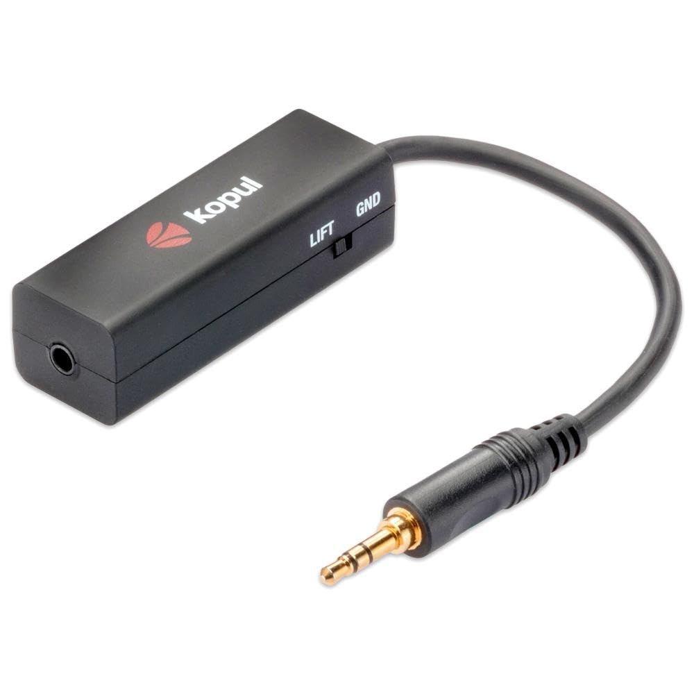 Kopul GLI-35 3.5mm Ground Loop Isolator – Eliminates Hum and Noise with Inline Audio Filter for Computer, TV, Smartphone, Headphones, Car Amplifier, and Stereo Systems
