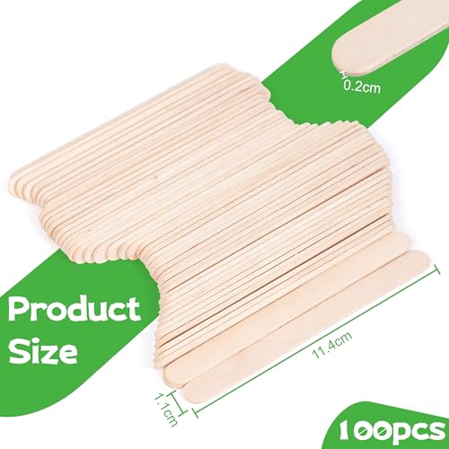 Miniatura 3 de Antetok 100 Palitos De Madera Para Lollipops, 114mm Palitos Helado Para Manualidades, Premium Popsicle Sticks Para Proyectos Diy, Creaciones Caseras Y Etiquetas Para Plantas