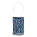 Allsop Home and Garden Soji Stella LED Outdoor Solar Lantern, Handmade with Weather-Resistant UV Treated Tyvek Fabric, Stainless Steel Hardware, Auto sensor on/off,  for Patio, Deck, Garden, Color (Midnight Blue)