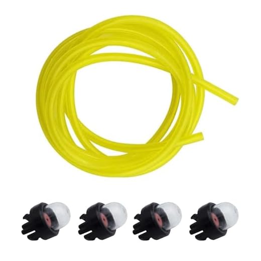 4 Pezzi Lampadina Primer a Scatto Pompa Benzina a Bulbo and One 1.5m Long Tubing with Inner Diameter 2.5mm Giallo Tubazione Benzina per Stihl Weed Eater McCulloch Ryobi Echo