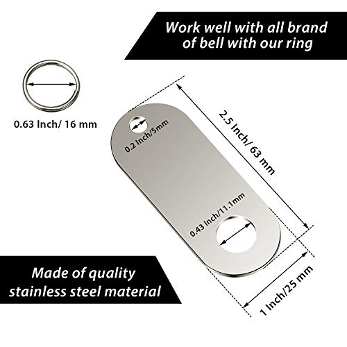 Image of 4 Pieces Motor Bell Hangers and 4 Pieces Split Rings, Fits for Any Bell (Black, Silver)