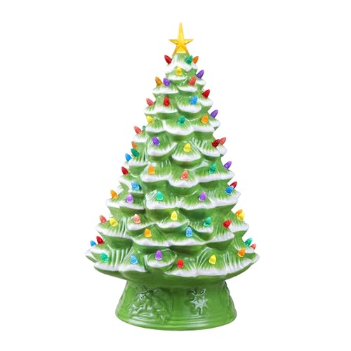 Mr. Christmas 18 Inch Nostalgic Ceramic Tree, Lime Green with