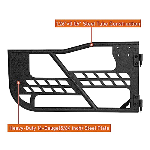 Hooke Road Wrangler JK 2 Doors Tube Half Door Guards for 2007-2018 Jeep Wrangler JK (2-Door Only)