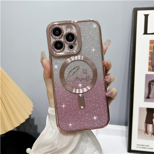Housse de protection d'objectif antichoc et étui magnétique rose pour iPhone 14 Plus