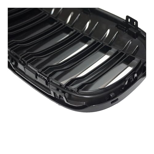 Rejilla de riñón de doble línea negra brillante para parachoques de coche X1 F48 2016-2019 4