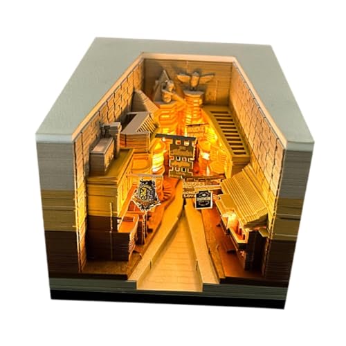 斜めの路地デスクカレンダーメモ帳3Dメモパッド紙彫刻デスクトップデコレーション誕生日ギフト