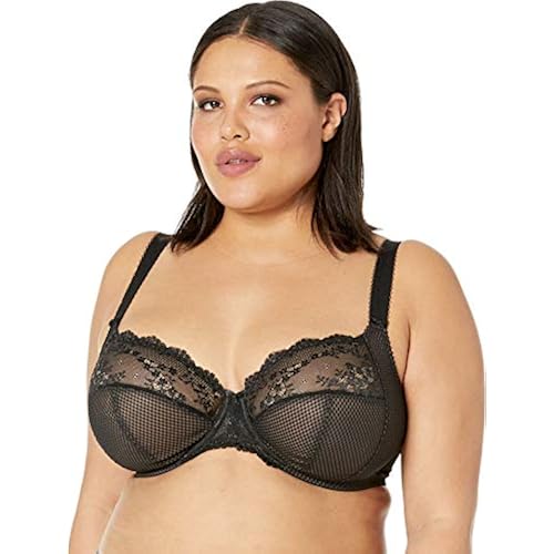 Elomi Women's Charley Stretch Plunge Bra: Stretch Lace & Mesh, Racerback Option. Low Plunge UK Sizes D-JJ, US Sizes D-N