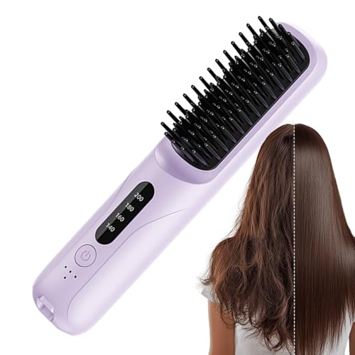 Alisador de pelo inalámbrico, herramienta portátil para alisar y el cabello, peine alisador de viaje, apartamento, salón, viajes, viajes de negocios, mujeres, hombres, viajeros Alisador de pelo inalámbrico, herramienta portátil para alisar y el cabello, peine alisador de viaje, apartamento, salón, viajes, viajes de negocios, mujeres, hombres, viajeros