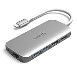 USB C Hub 9-in-1 4K USB C to HDMI Adapter with PD Power Delivery, 3 USB 3.0 Ports, 1Gbps Ethernet Port, SD/TF Cards Reader for MacBook/Pro/Air（2018） and Type C Windows Laptops