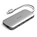 USB C Hub 9-in-1 4K USB C to HDMI Adapter with PD Power Delivery, 3 USB 3.0 Ports, 1Gbps Ethernet Port, SD/TF Cards Reader for MacBook/Pro/Air（2018） and Type C Windows Laptops