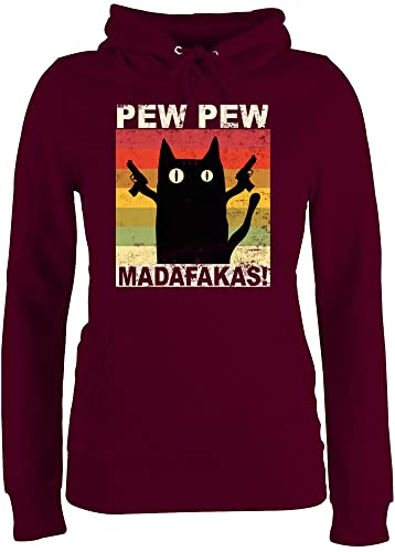 Pullover Damen Hoodie Frauen - Sprüche Statement - Pew Pew Madafakas - M -...