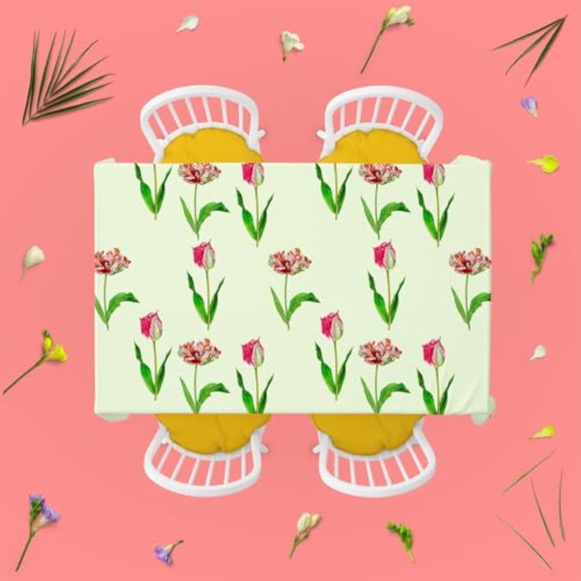Tulips Velvet Table Cloth Cover for Dining & Center Table