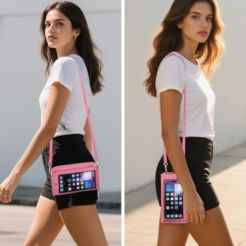 Image of GOIACII Phone Purse Crossbody Bags for Women Small Travel Wallet Touch Screen RFID Blocking