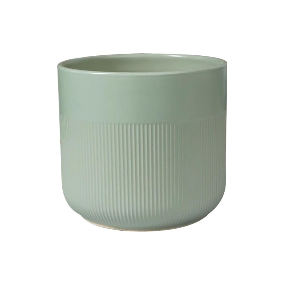 L8p2B5s7 Garden Pots Ceramic Matte Flower Pot Round with Streaks Desktop Planter for Living Room Garden